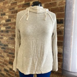 Torrid Ivory Striped Cowl Neck Hoodie—Size 00